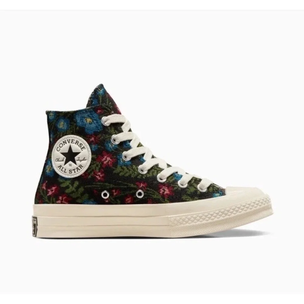 Women Converse Chuck Taylor‎ 70 Floral Tapestry  Shoes Black White Green A11990C